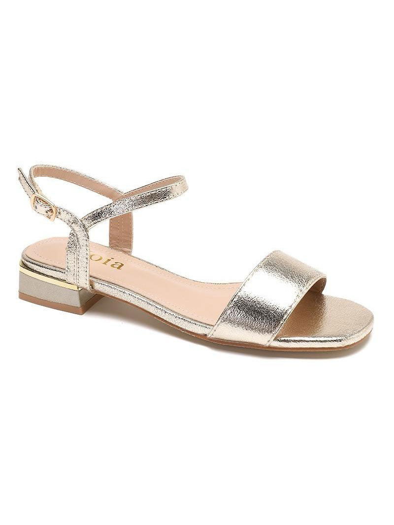 Leda - Fine sandaler med en lille hæl og guld detalje